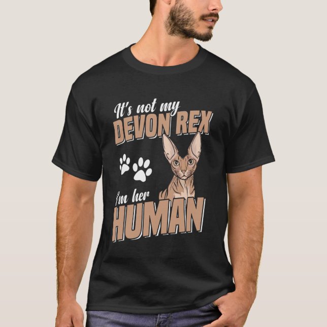 Funny Devon Rex Pixie Cat Design for Cat Lovers 1 T-Shirt (Front)