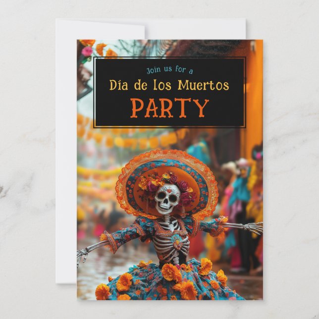 💀 Funny Día de Muertos Party Invitation (Front)