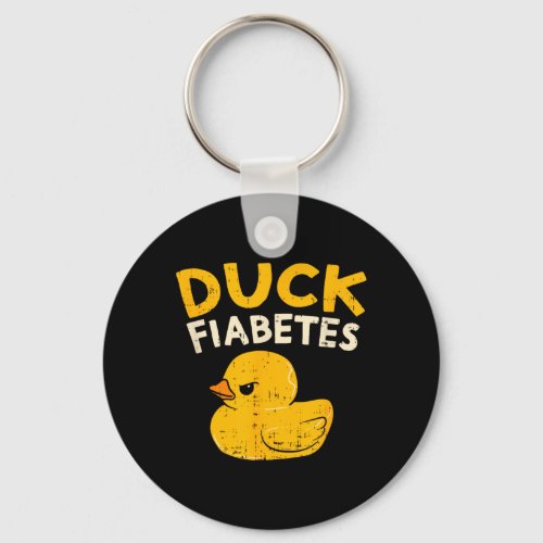 Funny Diabetes Awareness Duck Fiabetes Cool Rubber Keychain