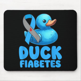 Funny Diabetes Awareness Duck Fiabetes Cool Rubber Mouse Pad