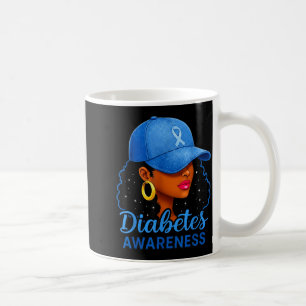 Funny Diabetes Awareness Month Black Women Coffee Mug