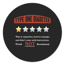 Funny Diabetes Joke Diabetic Humor Classic Round Sticker