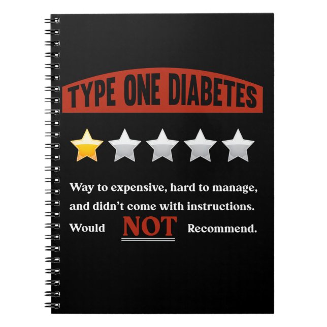 Funny Diabetes Joke Diabetic Humor Notebook (Front)