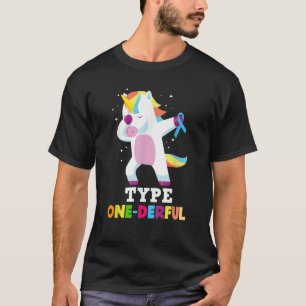 Funny Diabetic Type 1 Diabetes T1D Type One Derful T-Shirt