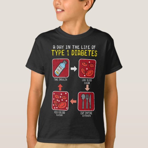Funny Diabetic Type 1 Life Cycle _ Funny Diabetes  T_Shirt