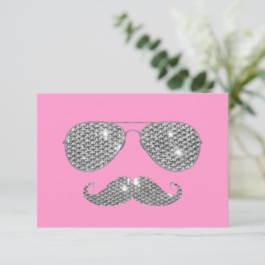 Funny Diamond Mustache With Glasses (Standing Front)