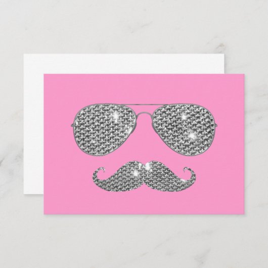 Funny Diamond Mustache With Glasses (Front/Back)