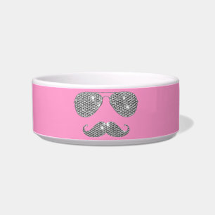 Funny Diamond Mustache With Glasses Bowl