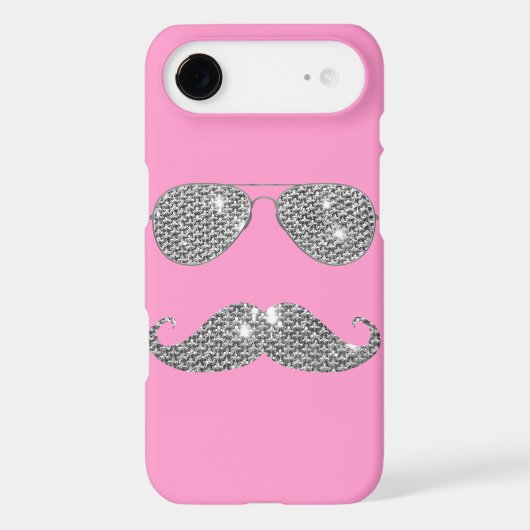 Funny Diamond Mustache With Glasses Case-Mate iPhone Case (Back)