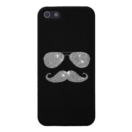 Funny Diamond Mustache With Glasses Iphone Se/5/5s Cover