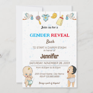 Funny Diaper Bash Invitations