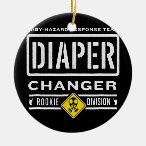 Funny Diaper Changer Duty Expecting Baby New Dad Ceramic Ornament
