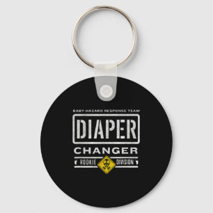 Funny Diaper Changer Duty - Expecting Baby New Dad Keychain