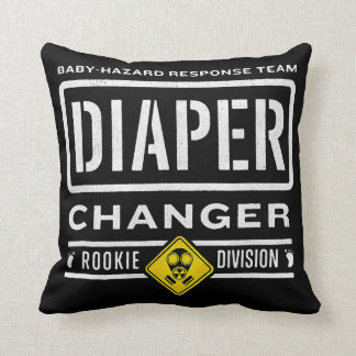 Funny Diaper Changer Duty Expecting Baby New Dad Throw Pillow
