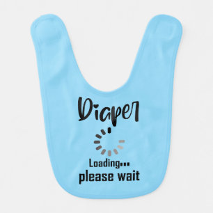 Funny diaper loading word art  baby bib