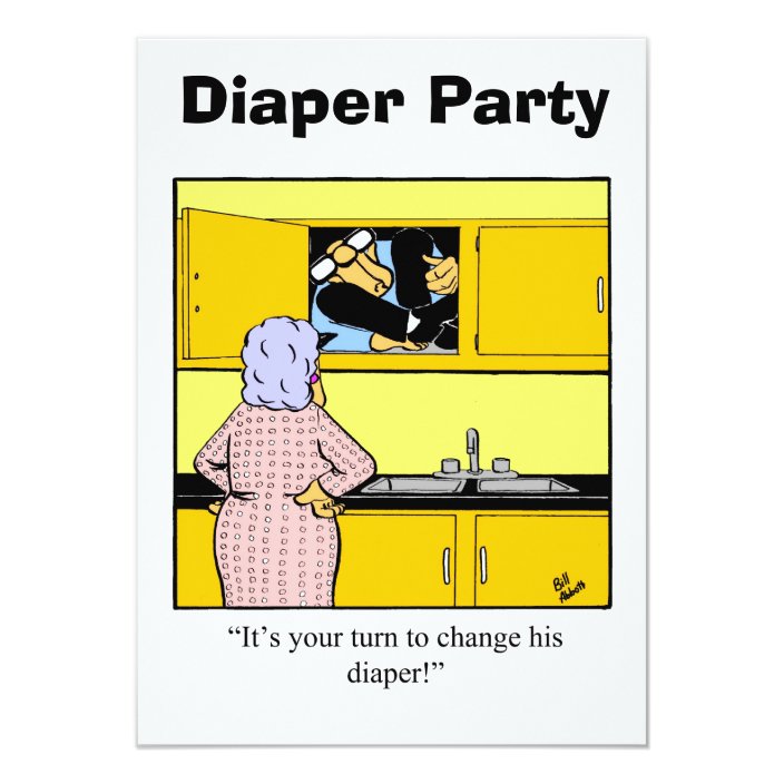 funny diaper party shower invitations  zazzle