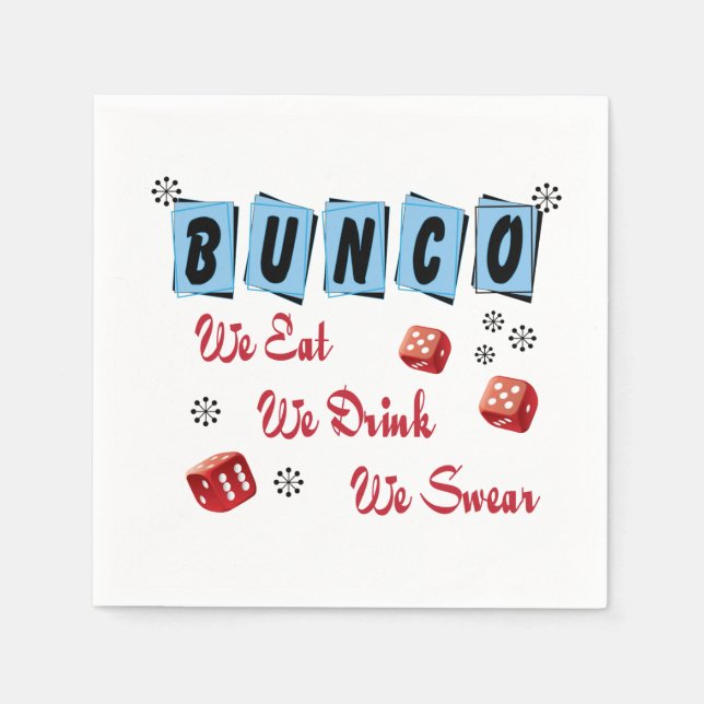 Funny Dice Bunco Napkins (Front)