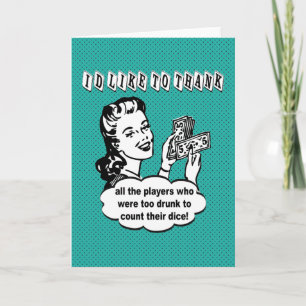 Funny Dice - I'd Like To Thank Letterpress Thank You Card