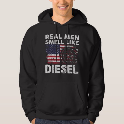 Funny Diesel Mechanic Gift Real Men Smell Like Di Hoodie