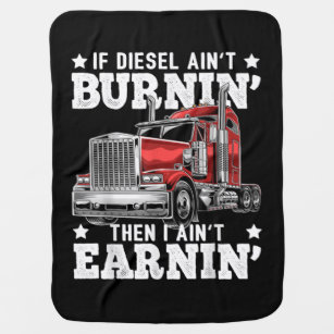 Funny Diesel Trucker Big Rig Semi-Trailer Truck Baby Blanket