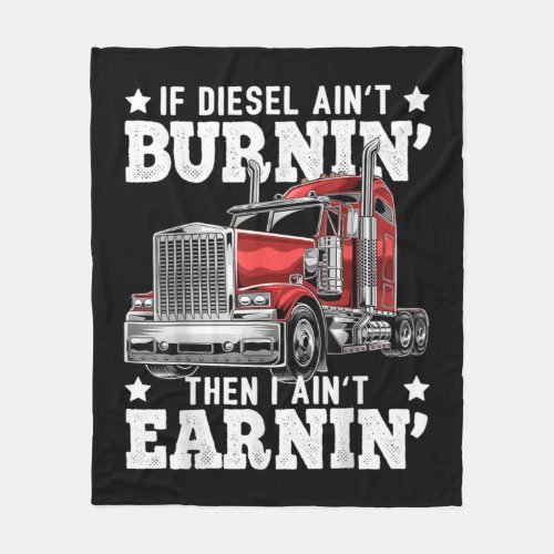 Funny Diesel Trucker Big Rig Semi_Trailer Truck Fleece Blanket