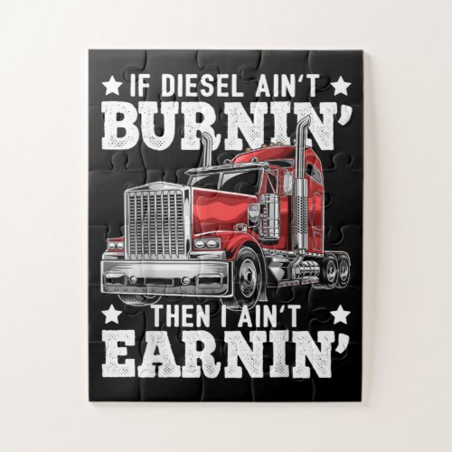 Funny Diesel Trucker Big Rig Semi_Trailer Truck Jigsaw Puzzle