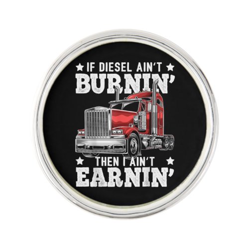 Funny Diesel Trucker Big Rig Semi_Trailer Truck Lapel Pin