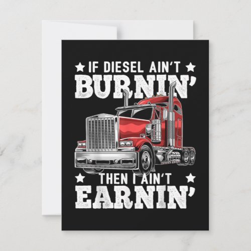 Funny Diesel Trucker Big Rig Semi_Trailer Truck Note Card