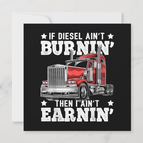 Funny Diesel Trucker Big Rig Semi_Trailer Truck Thank You Card
