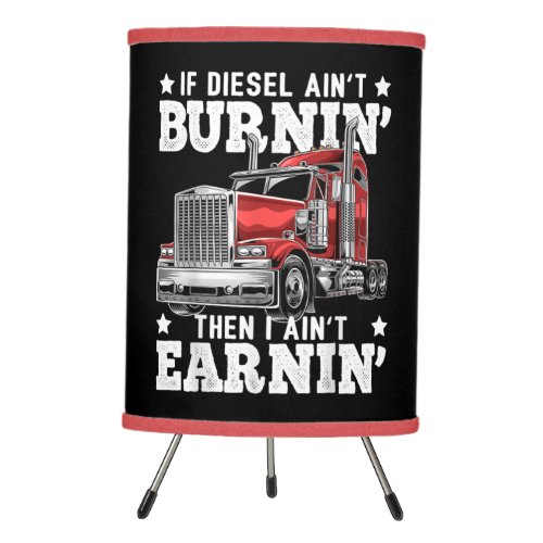 Funny Diesel Trucker Big Rig Semi_Trailer Truck Tripod Lamp