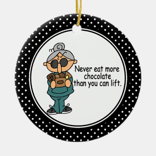 Funny Diet Humor Christmas Ornament (Front)