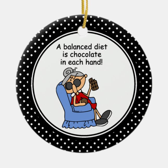 Funny Diet Humor Christmas Ornament (Front)