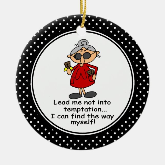 Funny Diet Humor Christmas Ornament (Front)