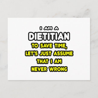 Funny Dietitian T-Shirts and Gifts Postcard