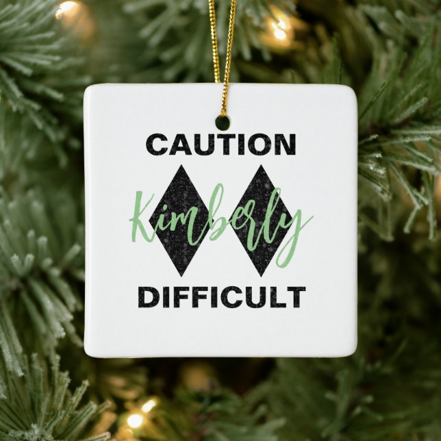 Funny Difficult Double Black Diamond Ceramic Ornament (Tree)