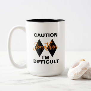Funny Difficult Double Black Diamond Name Two-Tone Coffee Mug