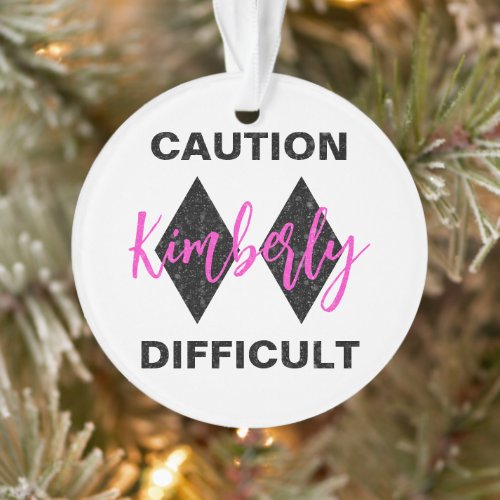 Funny Difficult Double Black Diamond  Ornament