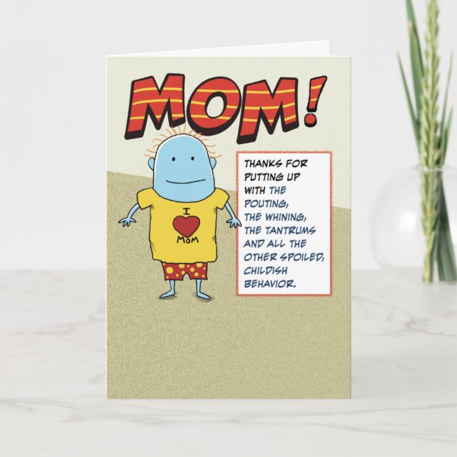 Funny Dig at Dad Mother's Day Card (Front)