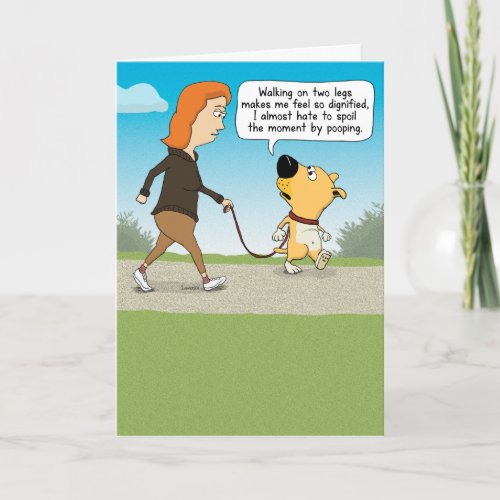 Funny Dignified Dog on Two Legs Birthday Card