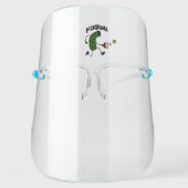 Funny Dill Pickle Playing Pickleball Face Shield (Front)