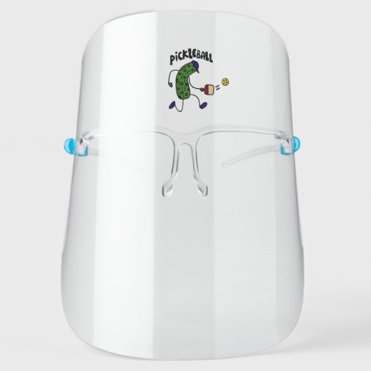Funny Dill Pickle Playing Pickleball Face Shield (Front)