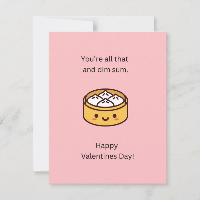 Funny Dim Sum Valentine's Day Card (Front)