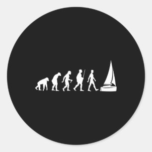 Funny Dinghy Sailing Sailboat Tee Sail Boat Racing Classic Round Sticker
