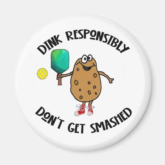 Funny Dink Responsibly Pickleball Sports Magnet (Front)