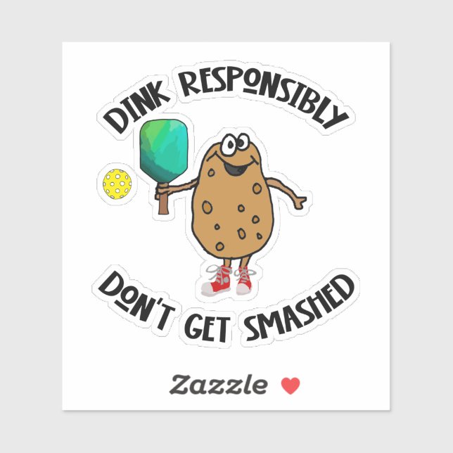 Funny Dink Responsibly Pickleball Sports Sticker (Sheet)