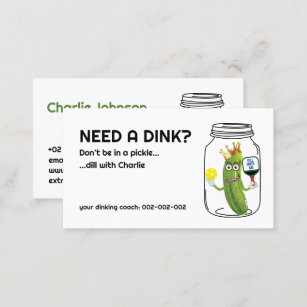 😍🤩🥒Funny Dinking coach Pickleball  Business Card