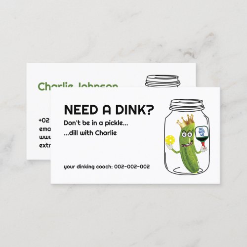 Funny Dinking coach Pickleball  Business Card