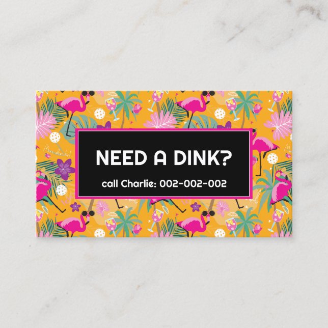 Funny Dinking coach Pickleball  Business Card (Front)