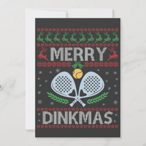 Funny Dinkmas Ugly Christmas Sweater Pickleball   Invitation