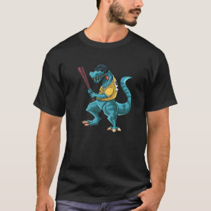 Funny Dino Baseball Player T-Rex Lover Game Kids B T-Shirt